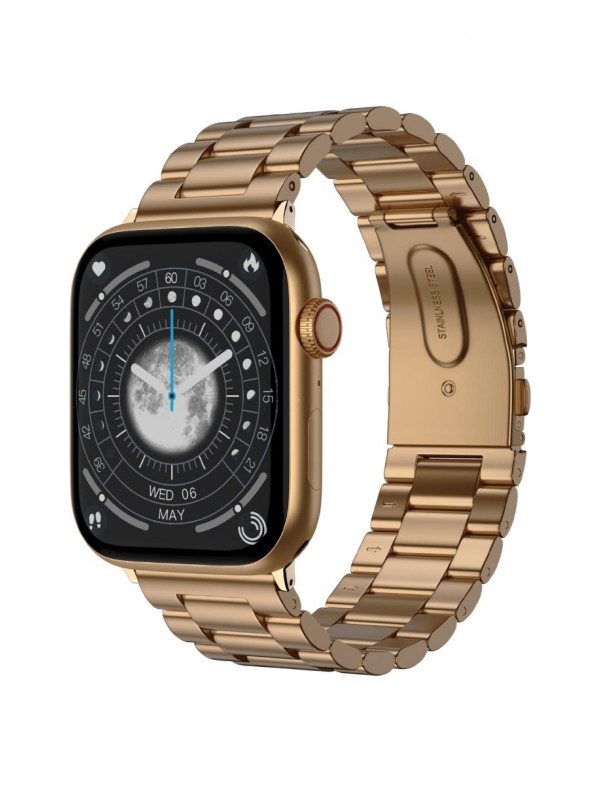 Fire-Boltt Newly Launched Vogue Large 2.05" Display Smart Watch, Always On Display, Wireless Charging, App Based GPS with Bluetooth Calling & 500+ Watch Faces (Chain Rose Gold)